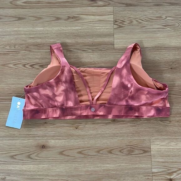 Athleta Womens Exhale Printed Sports Bra 3X Plus Size New Athletic Athleisure - Picture 4 of 7